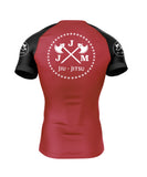 Academia de Jiu Jitsu Rash Guard - Red/Black Sleeves