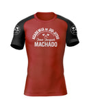 Academia de Jiu Jitsu Rash Guard - Red/Black Sleeves
