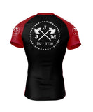 Academia de Jiu Jitsu Rash Guard - Black/Red Sleeves